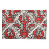 Rot, Schwarz und Elfenbein Kissenbezug (Rückseite-Links)