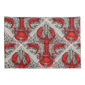 Rot, Schwarz und Elfenbein Kissenbezug (Rückseite-Rechts)