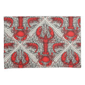 Rot, Schwarz und Elfenbein Kissenbezug (Vorderseite-Rechts)