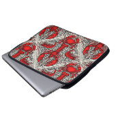 Rot, Schwarz und Elfenbein Laptopschutzhülle (Vorne Knopf)
