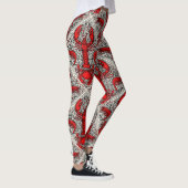 Rot, Schwarz und Elfenbein Leggings (Rechts)