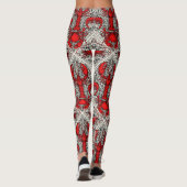 Rot, Schwarz und Elfenbein Leggings (Rückseite)