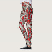 Rot, Schwarz und Elfenbein Leggings (Links)