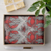 Rot, Schwarz und Elfenbein Seidenpapier (Geschenk)