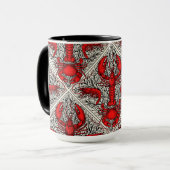 Rot, Schwarz und Elfenbein Tasse (Vorderseite Links)