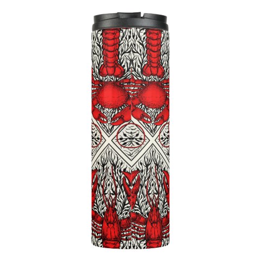 Rot, Schwarz und Elfenbein Thermosbecher (Rückseite)