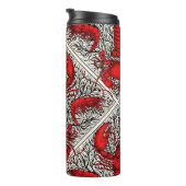 Rot, Schwarz und Elfenbein Thermosbecher (Nach rechts gedreht)