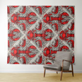 Rot, Schwarz und Elfenbein Wandteppich (Beispiel (Horizontal))