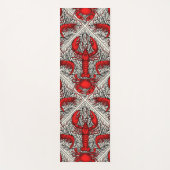 Rot, Schwarz und Elfenbein Yogamatte (Vorderseite)