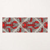 Rot, Schwarz und Elfenbein Yogamatte (Vorderseite (Horizontal))