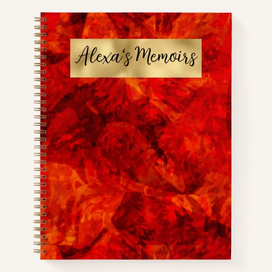 Rot, Schwarz und Gold Notizblock (Vorderseite)