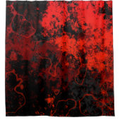 Rot, Schwarz und Graumarmor Abstrakt Duschvorhang (Vorderseite)