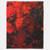 Rot, Schwarz und Graumarmor Abstrakt Fleecedecke (Vorderseite)