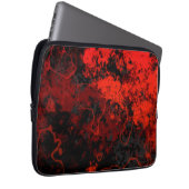 Rot, Schwarz und Graumarmor Abstrakt Laptopschutzhülle (Vorne Rechts)