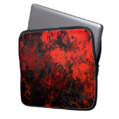 Rot, Schwarz und Graumarmor Abstrakt Laptopschutzhülle (Vorderseite Links)