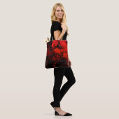 Rot, Schwarz und Graumarmor Abstrakt Tasche (Am Model)
