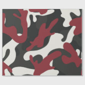 Rot, Schwarz und Gray Camouflage Style Geschenkpapier (Flach)