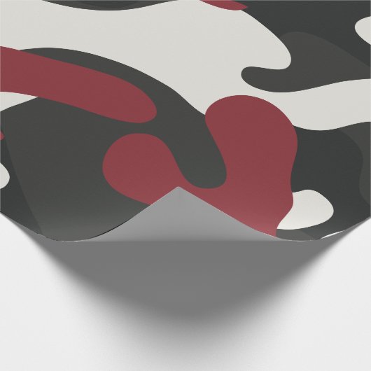 Rot, Schwarz und Gray Camouflage Style Geschenkpapier (Ecke)