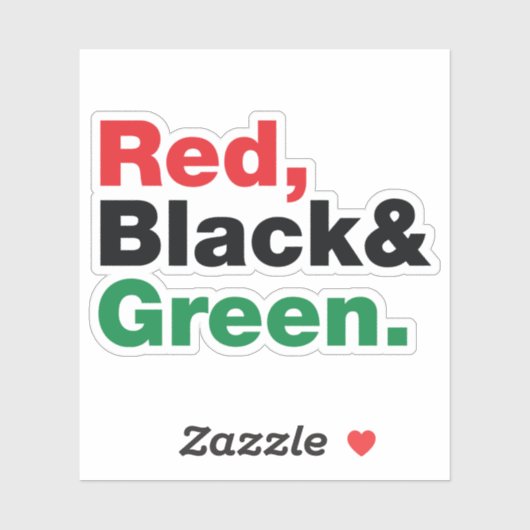 Rot, Schwarz und Grün. Aufkleber (Blatt)