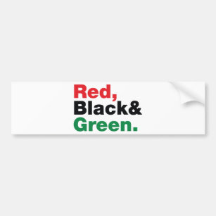 Rot, Schwarz und Grün. Autoaufkleber
