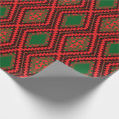 Rot, Schwarz und Grün, das moderne Kente Wrapping  Geschenkpapier (Ecke)