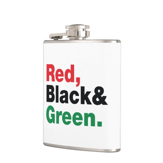 Rot, Schwarz und Grün. Flachmann (Links)