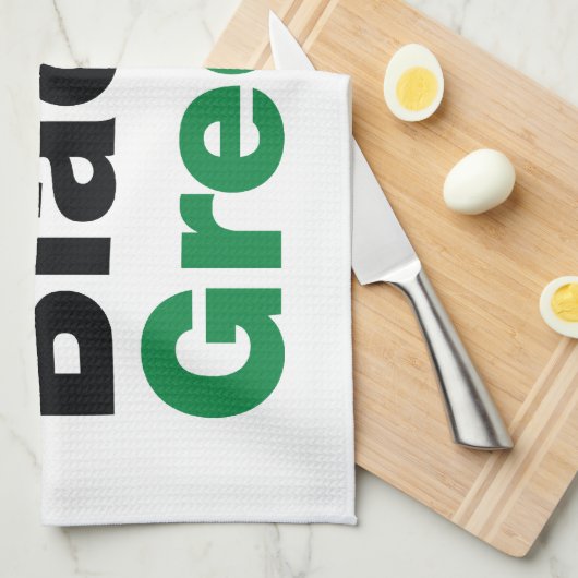 Rot, Schwarz und Grün. Geschirrtuch (Viertel Falte)