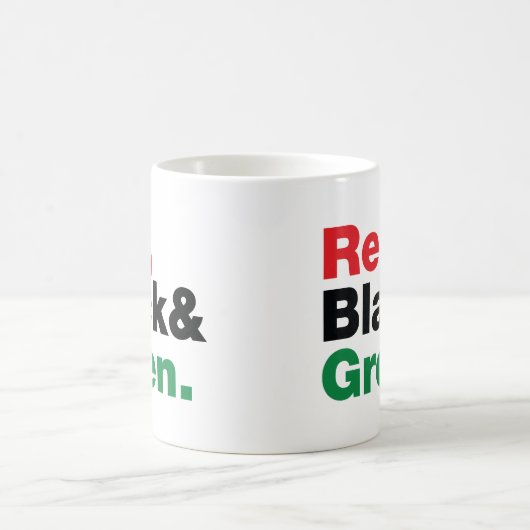 Rot, Schwarz und Grün. Kaffeetasse (Mittel)