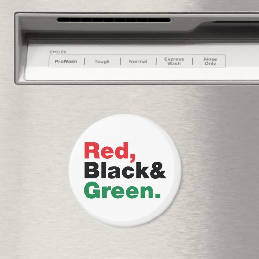 Rot, Schwarz und Grün. Magnet (In Situ (Geschirrspüler))