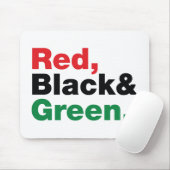 Rot, Schwarz und Grün. Mousepad (Mit Mouse)
