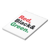 Rot, Schwarz und Grün. Notizblock (Rotiert)