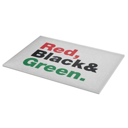 Rot, Schwarz und Grün. Schneidebrett (Ecke)