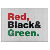 Rot, Schwarz und Grün. Schneidebrett (Vorderseite)