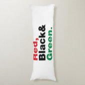 Rot, Schwarz und Grün. Seitenschläferkissen (Vorderseite Vertikal)