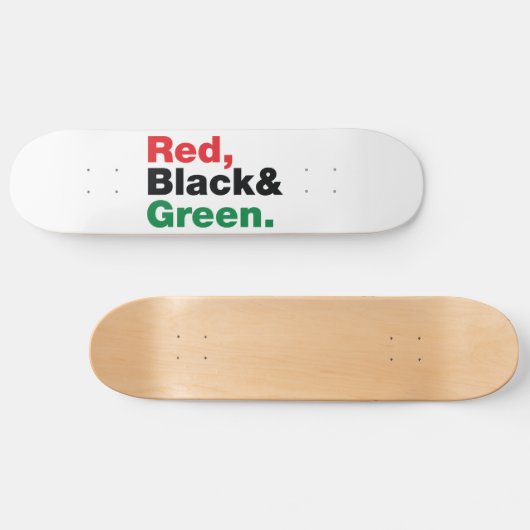 Rot, Schwarz und Grün. Skateboard (Horizontal)