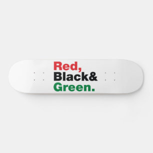 Rot, Schwarz und Grün. Skateboard