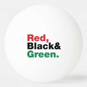 Rot, Schwarz und Grün. Tischtennisball