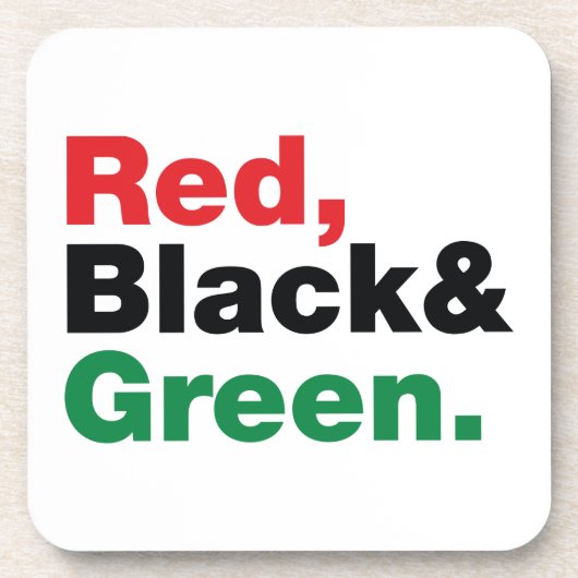Rot, Schwarz und Grün. Untersetzer (Vorderseite)