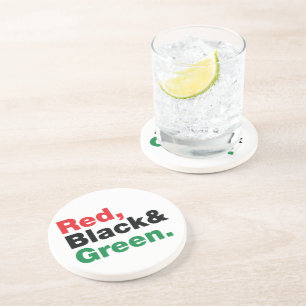 Rot, Schwarz und Grün. Untersetzer