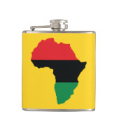 Rot-, Schwarz- und Grünafrikanische Flagge Flachmann (Vorderseite)