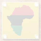 Rot-, Schwarz- und Grünafrikanische Flagge Glasuntersetzer (Rückseite)