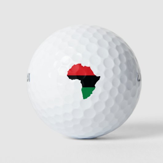 Rot-, Schwarz- und Grünafrikanische Flagge Golfball (Vorderseite)