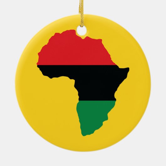 Rot-, Schwarz- und Grünafrikanische Flagge Keramikornament (Hinten)