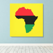 Rot-, Schwarz- und Grünafrikanische Flagge Leinwanddruck (Insitu (Holzboden))