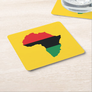 Rot-, Schwarz- und Grünafrikanische Flagge Rechteckiger Pappuntersetzer