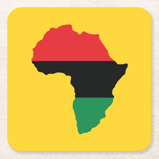 Rot-, Schwarz- und Grünafrikanische Flagge Rechteckiger Pappuntersetzer (Vorderseite)