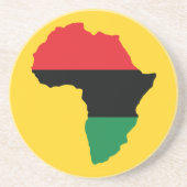 Rot-, Schwarz- und Grünafrikanische Flagge Sandstein Untersetzer (Vorne)