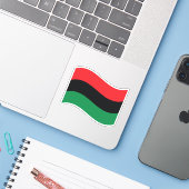 Rot-, Schwarz- und Grüne-Flagge Aufkleber (Laptop mit iPhone)