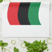 Rot-, Schwarz- und Grüne-Flagge Geschirrtuch (Gefaltet)