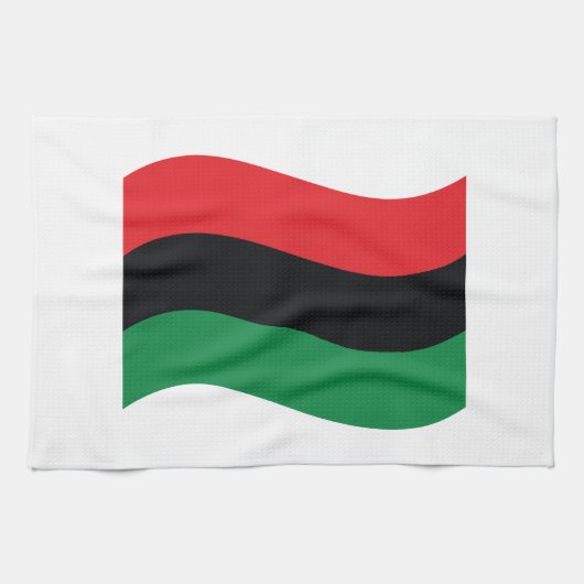 Rot-, Schwarz- und Grüne-Flagge Geschirrtuch (Horizontal)